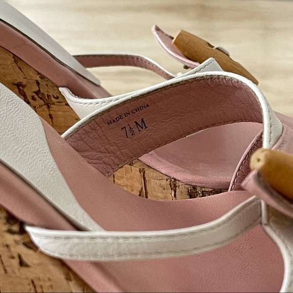 Y2K Charles By Charles David Pink Misty Cork Wedge‎ Sandal - Picture 8 of 11
